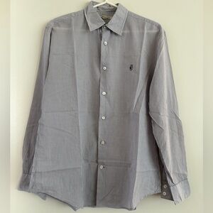 John Varvatos Black and White Striped Casual Shirt